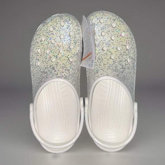 Crocs Classic Starry Glitter White Clog Slip-On Sandal unisex shoes Men’s 12 - Picture 3 of 5